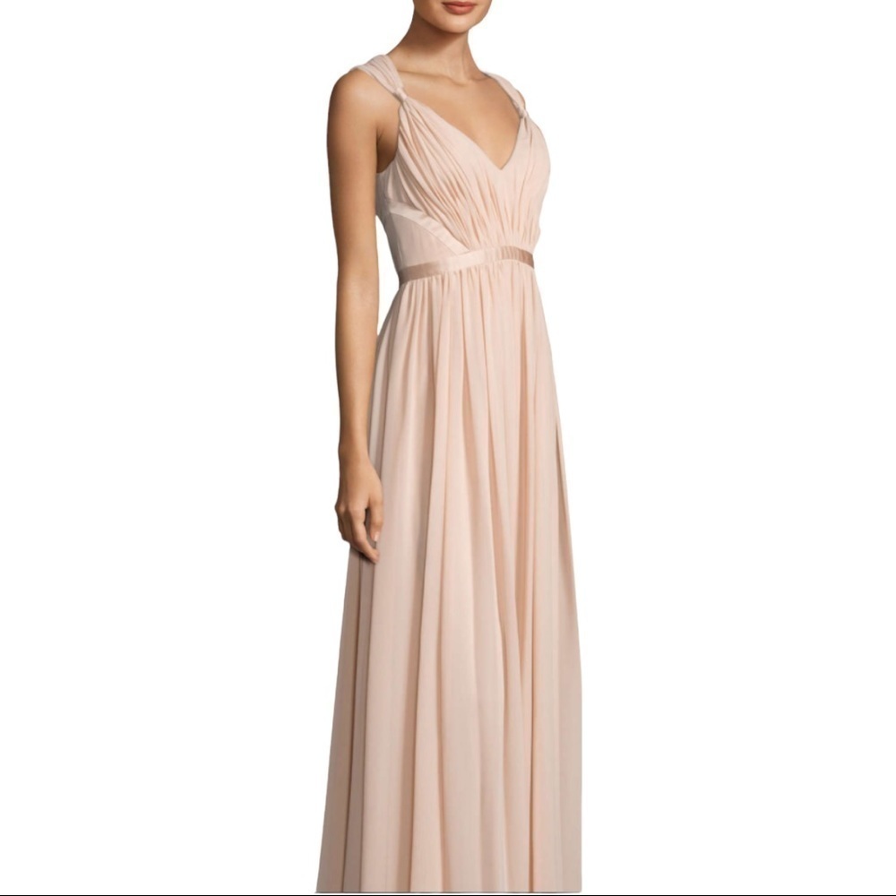 Vera Wang blush chiffon Maxi dress